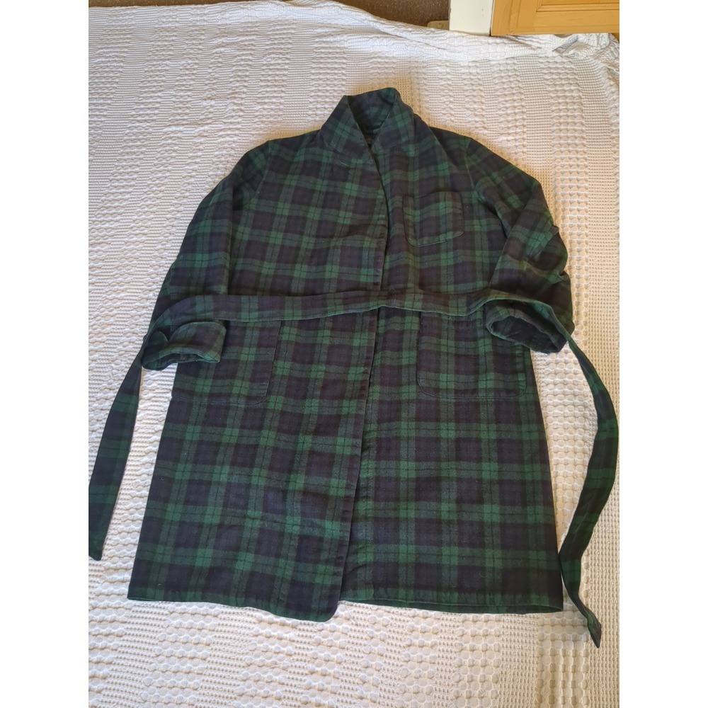Pendleton Black Watch Tartan Robe Women's Size Large Green Black